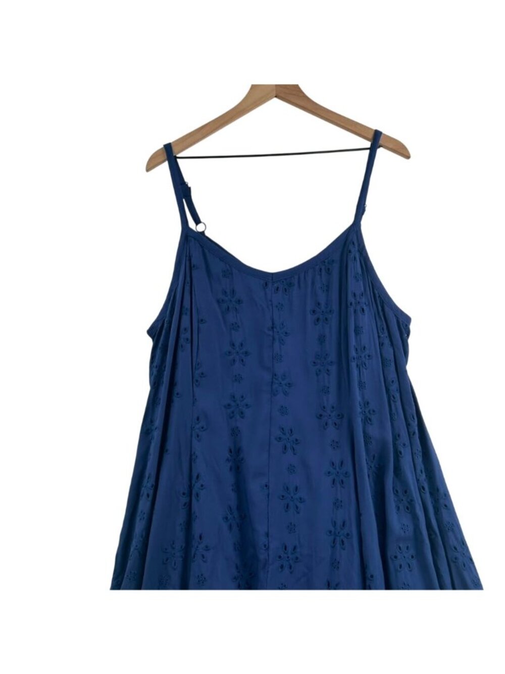 Torrid Maxi Challis Trapeze Dress Women's Size 2 Medieval Blue Embroidered NWT - Picture 12 of 16